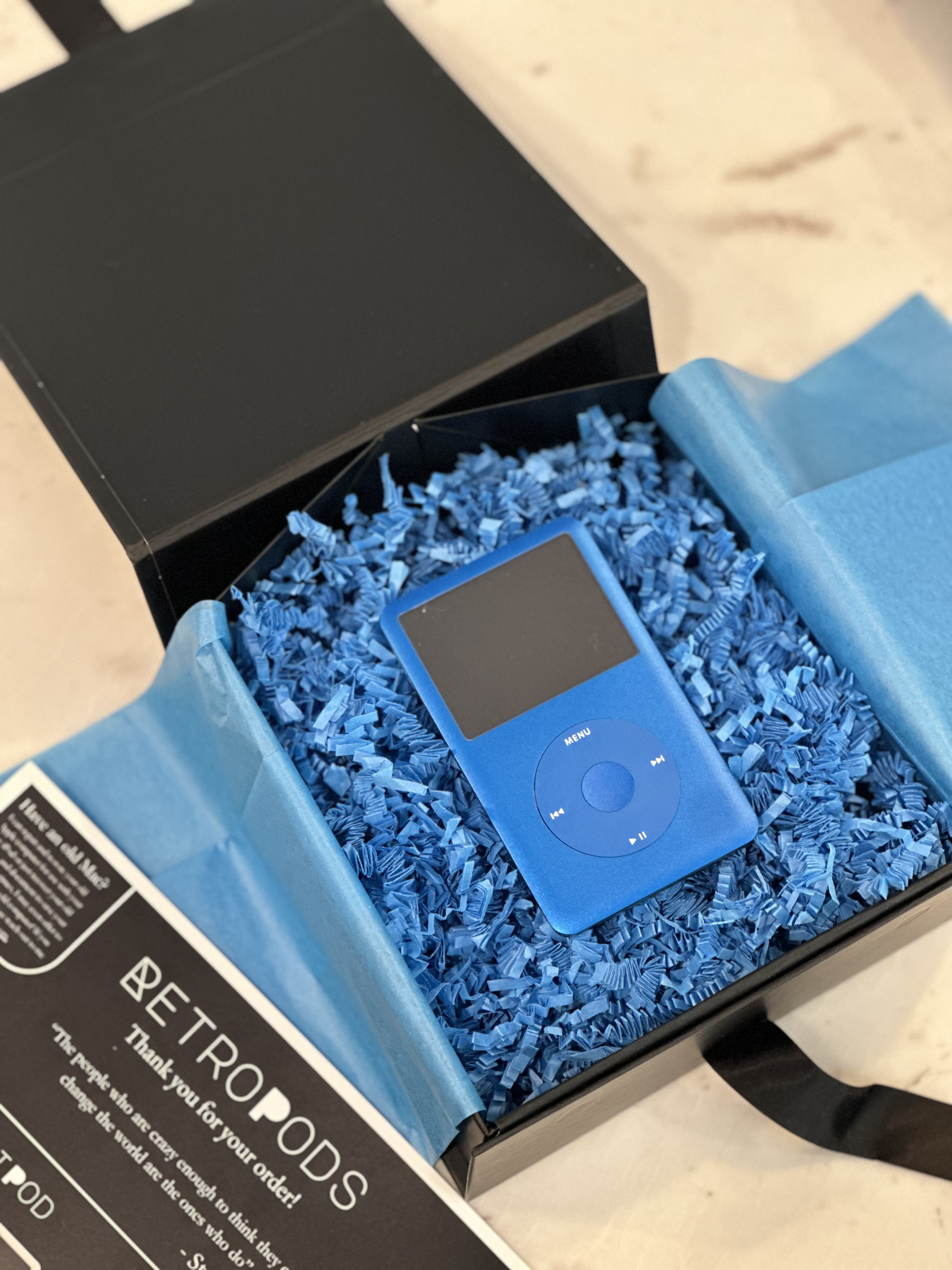 Blue iPod Classic 512GB and Bluetooth